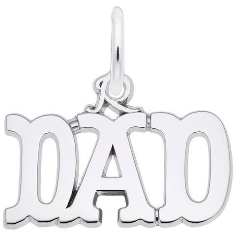Dad Charm In Sterling Silver