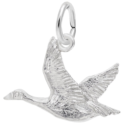 Canada Goose Charm In 14K White Gold