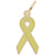 Yellow Ribbon Charm in Yellow Gold Plated