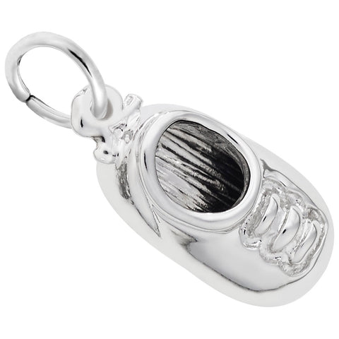 Baby Shoes Charm In 14K White Gold