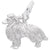 Collie Dog Charm In 14K White Gold