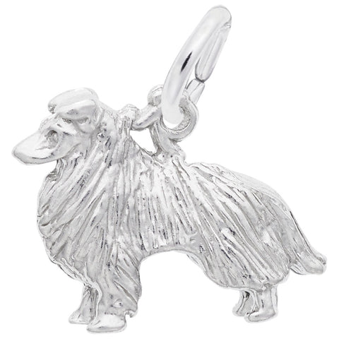 Collie Dog Charm In Sterling Silver