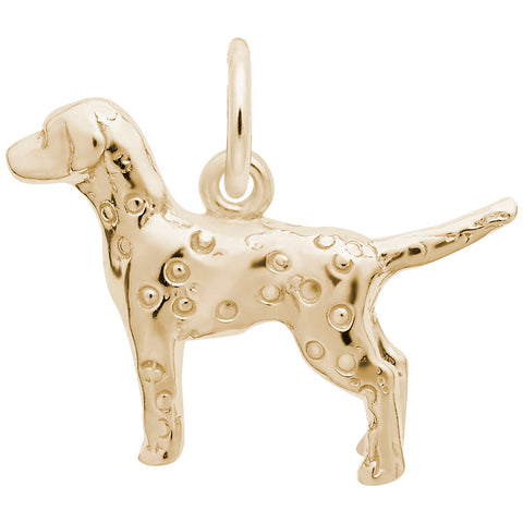 Dalmation Dog Charm In Yellow Gold