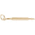 Rolling Pin Charm in Yellow Gold Plated