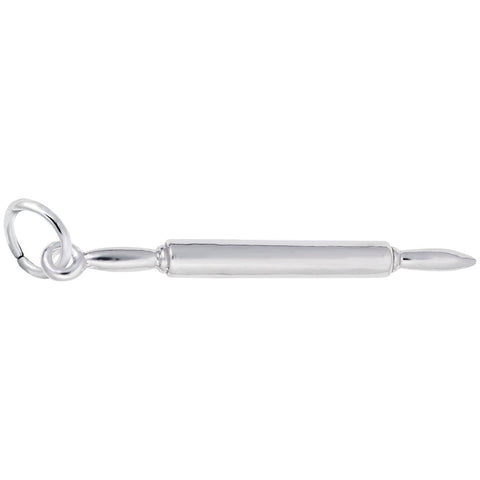 Rolling Pin Charm In 14K White Gold