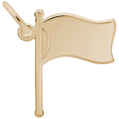 Single Flag Charm In Yellow Gold