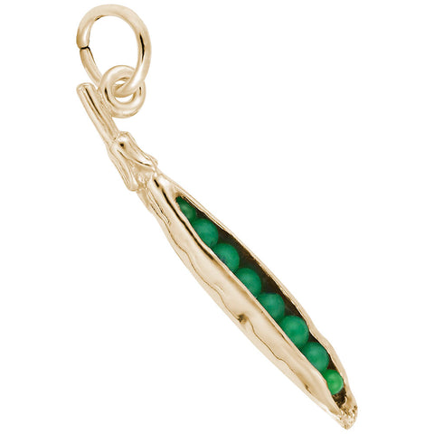 Pea Pod Charm In Yellow Gold