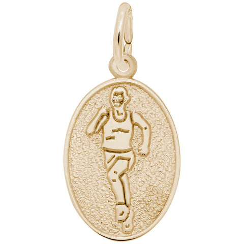 Female Runner Charm in Yellow Gold Plated