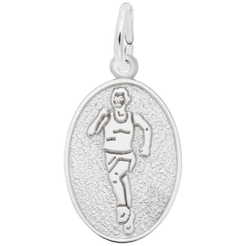 Female Runner Charm In Sterling Silver