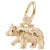 Black Bear Small Charm in Yellow Gold Plated