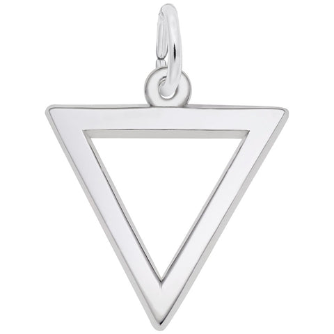 Triangle Charm In 14K White Gold