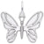 Butterfly Charm In 14K White Gold