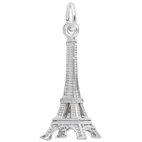 Eiffel Tower Charm In 14K White Gold