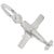 Airplane Charm In 14K White Gold