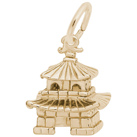 Oriental Temple Charm in Yellow Gold Plated