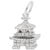 Oriental Temple Charm In 14K White Gold