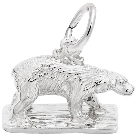 Polar Bear Charm In Sterling Silver