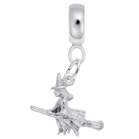 Witch Charm Dangle Bead In Sterling Silver