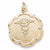 Caduceus Disc Charm in 10k Yellow Gold hide-image