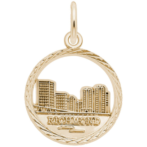 Richmond Skyline Charm in Yellow Gold Plated