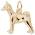 Basenji Dog Charm In Yellow Gold
