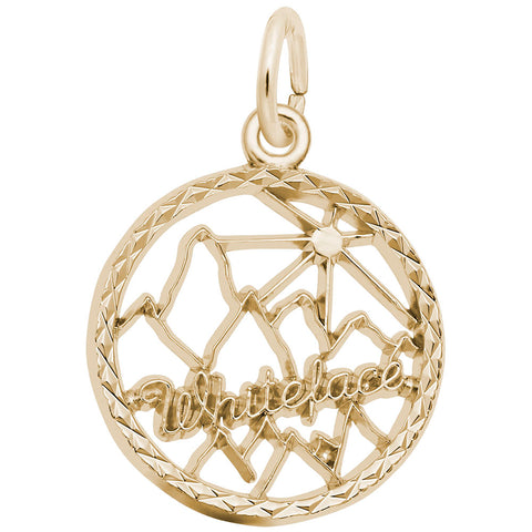 Whiteface Mountain Charm in Yellow Gold Plated