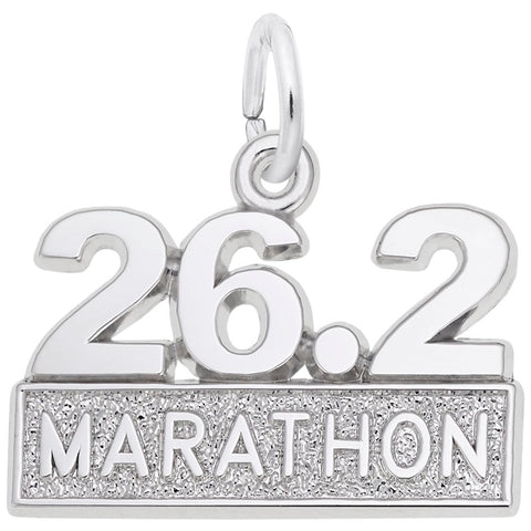 Marathon Charm In 14K White Gold
