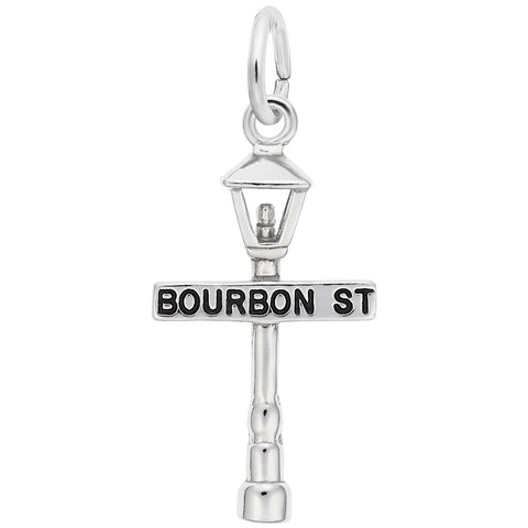 Bourbon St Lamp Post Charm In 14K White Gold