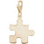 Puzzle Piece Charm in Yellow Gold Plated