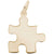 Puzzle Piece Charm in Yellow Gold Plated