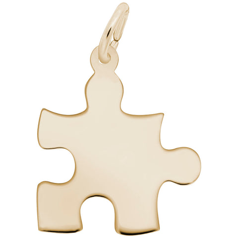 Puzzle Piece Charm In Yellow Gold