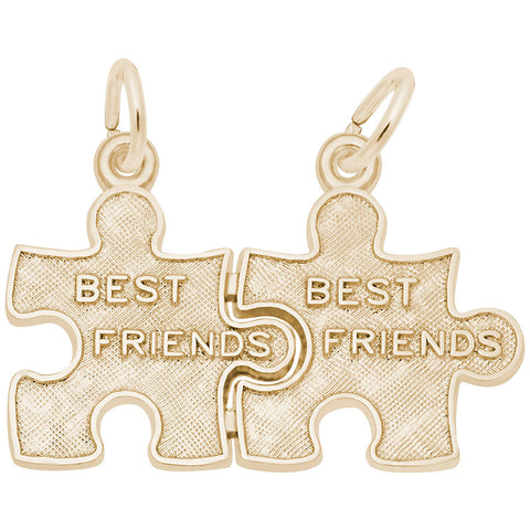 Best Friend Puzzle Charm in Yellow Gold Plated
