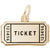 Movie Ticket Charm in Yellow Gold Plated