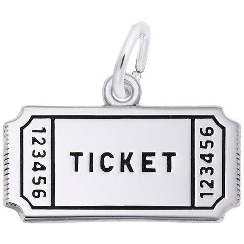 Movie Ticket Charm In Sterling Silver