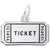 Movie Ticket Charm In Sterling Silver