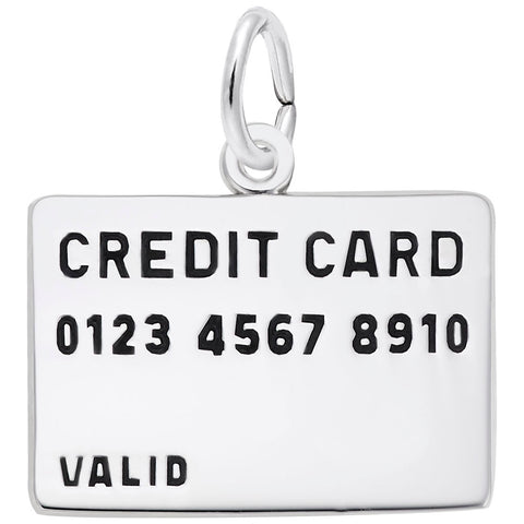 Credit Card Charm In 14K White Gold