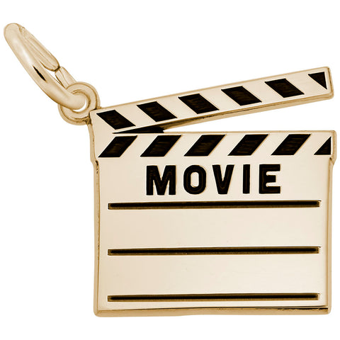 Movie Clap Board Charm in Yellow Gold Plated
