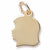 Girls Head charm in Yellow Gold Plated hide-image