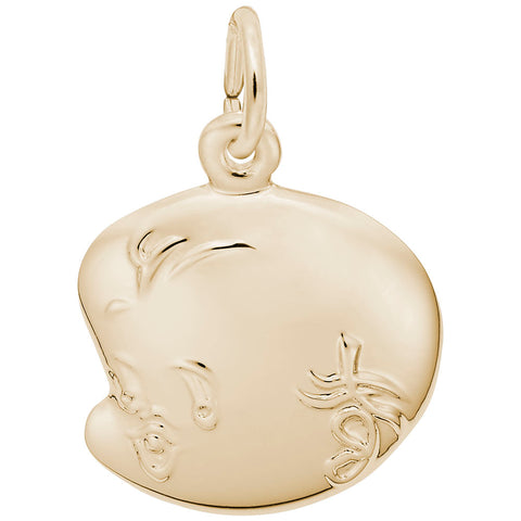 Babys Face Charm in Yellow Gold Plated