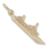 Belize Cruise Ship 3D Charm in 10k Yellow Gold
