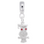 Owl charm dangle bead in Sterling Silver hide-image