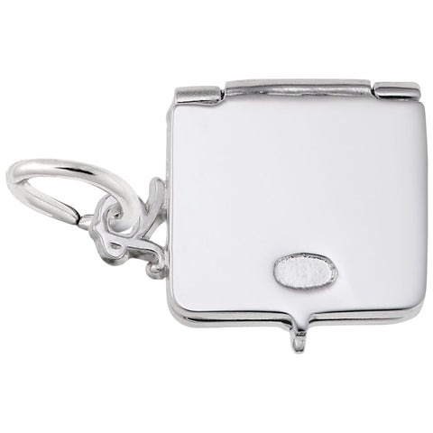 Laptop Computer Charm In 14K White Gold