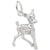 Fawn Charm In 14K White Gold