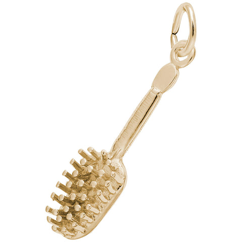Hair Brush Charm in Yellow Gold Plated