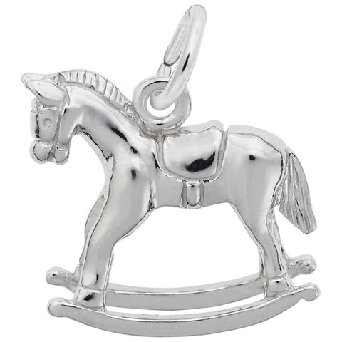 Rocking Horse Charm In 14K White Gold