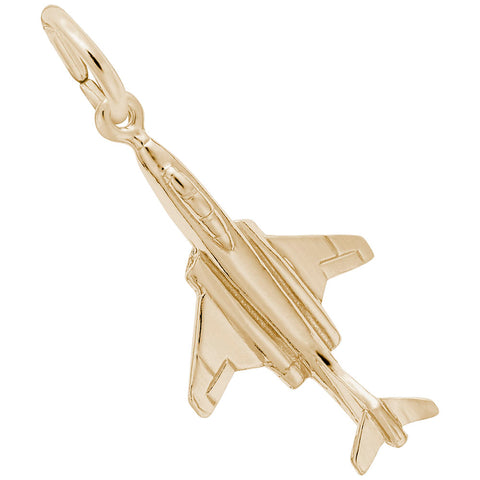 Airplane Charm In Yellow Gold