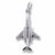 Airplane charm in 14K White Gold hide-image