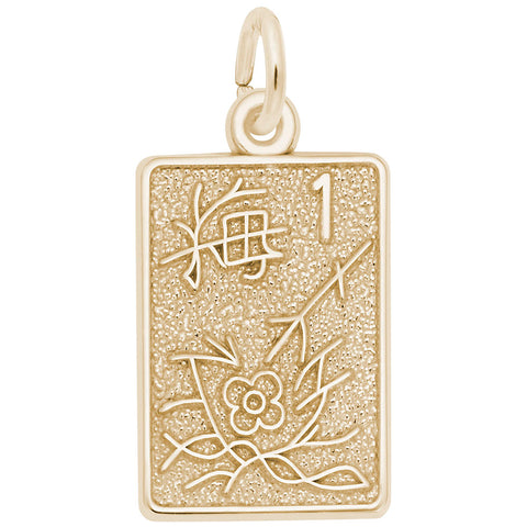 Mahjong Tile Charm in Yellow Gold Plated
