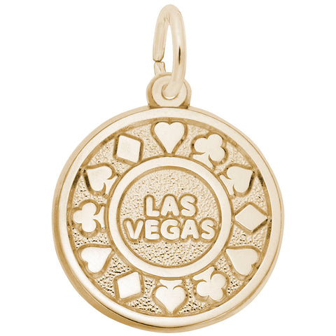 Las Vegas Poker Chip Charm in Yellow Gold Plated