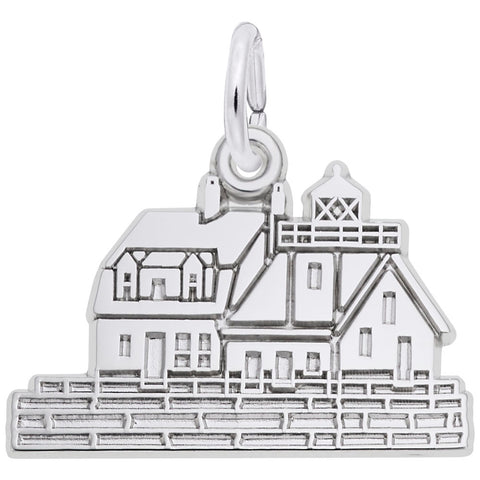 Rockland Me. Lighthouse Charm In 14K White Gold